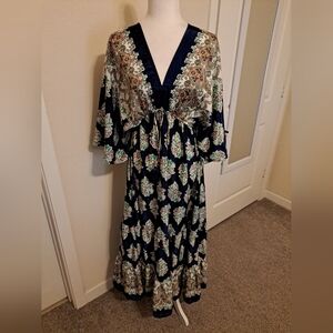 Zury 70% Silk 30% Viscose Boho Maxi Dress EUC Free Size